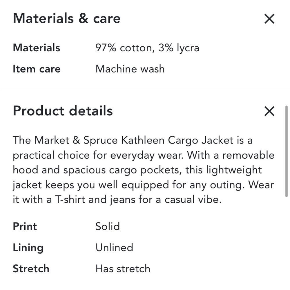 Market and Spruce Green Cargo Jacket - Picture 2 of 8